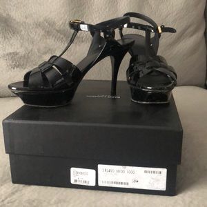 Saint Laurent
Tribute Patent Leather Platforms